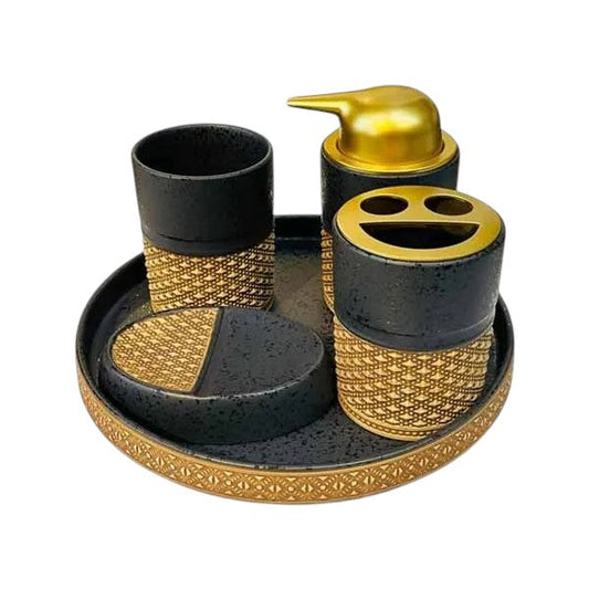 Elegant 5Pieces Bath Set Black