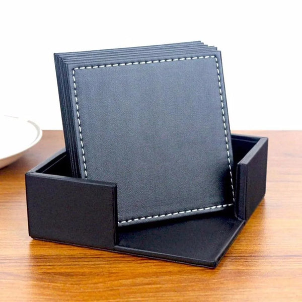 Leather Coasters (6 Pcs Set)