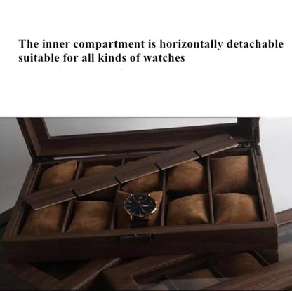 Wooden Leather Watch Storage Box