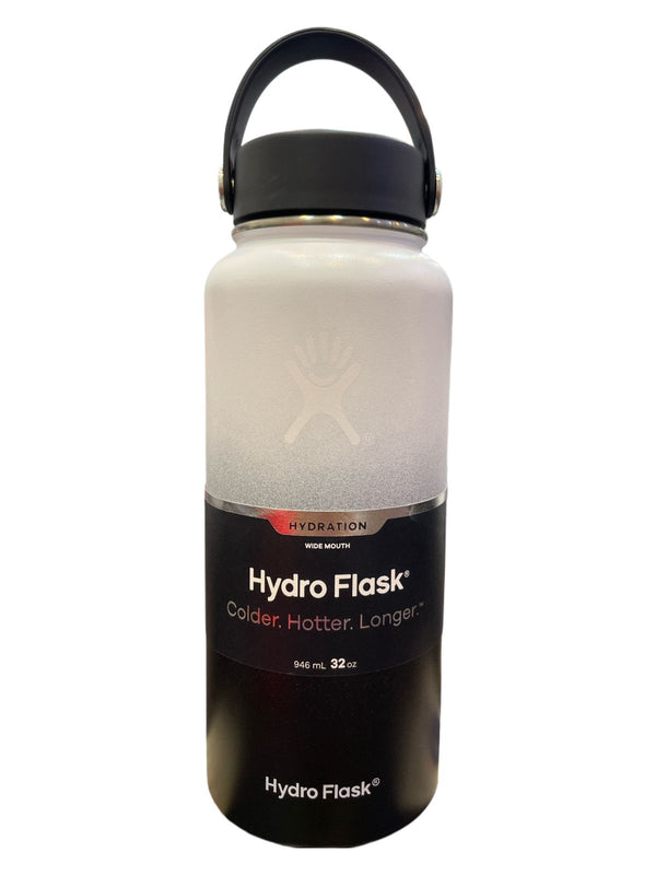 Hydro Flask 32oz Wide Mouth With Flex Straw Cap | White & Black