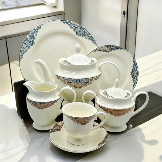 24Pcs Bone China Tea Set - HS004