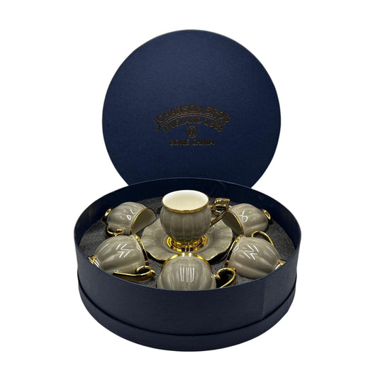 Premium 12Pcs Cup & Saucer Set - 2265 Grey