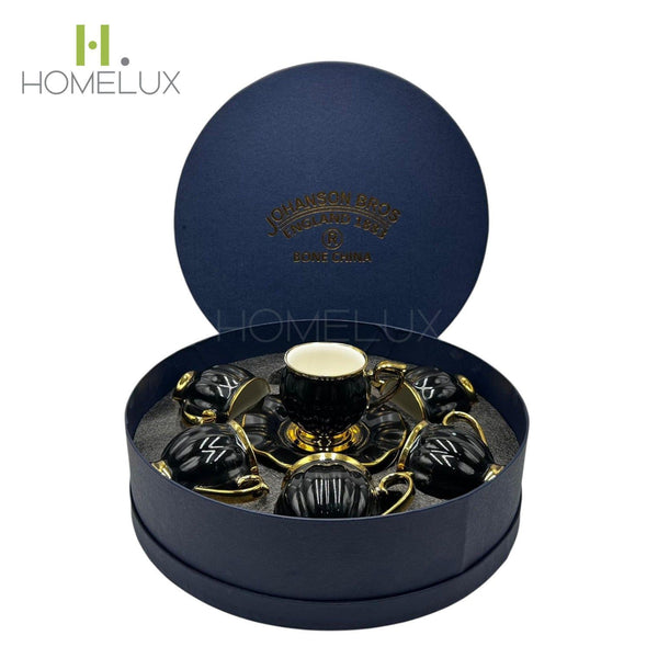 Premium 12Pcs Cup & Saucer Set - 2265 Black