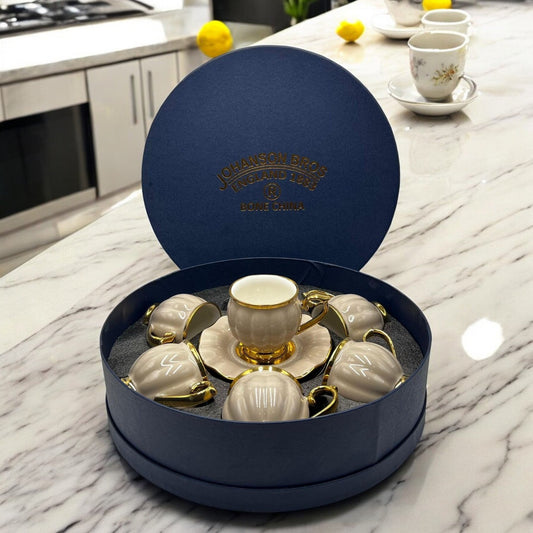Premium 12Pcs Cup & Saucer Set - 2265 Cappuccino