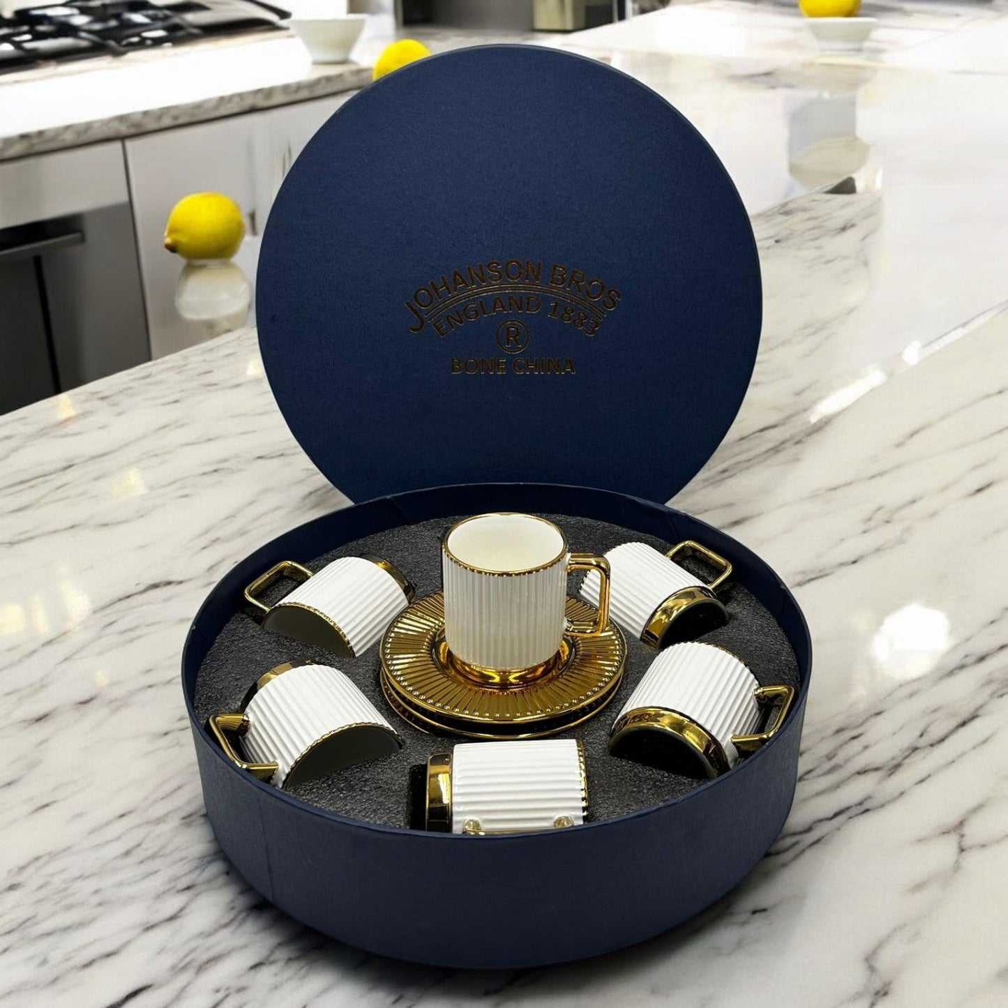 Premium 12Pcs Cup & Saucer Set - 2252 White