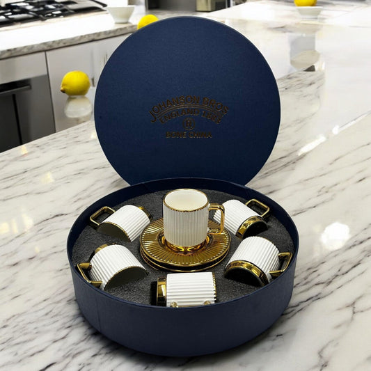 Premium 12Pcs Cup & Saucer Set - 2252 White