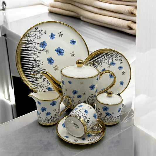 Modern Printed 24Pcs Bone China Tea Set - 2806003