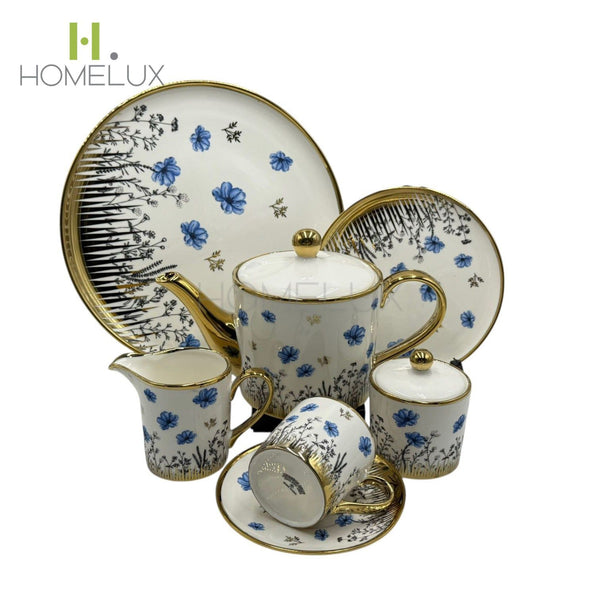 Modern Printed 24Pcs Bone China Tea Set - 2806003