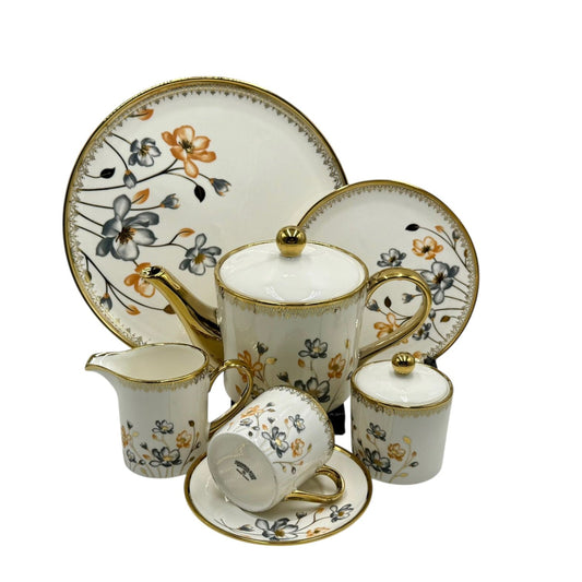 Modern Printed 24Pcs Bone China Tea Set - 2806001
