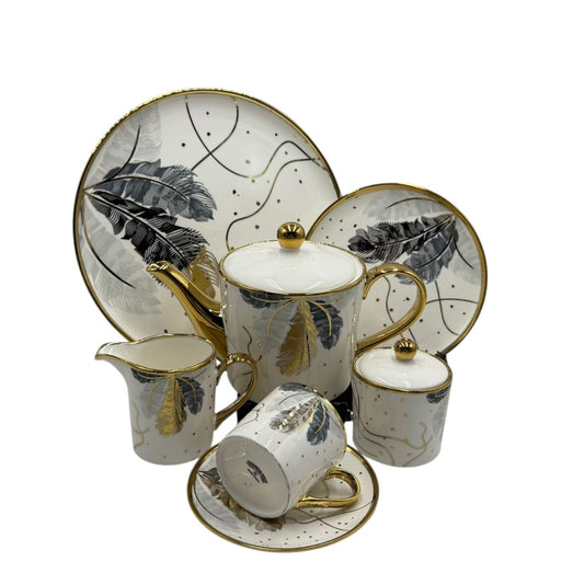 Modern Printed 24Pcs Bone China Tea Set - 2806002