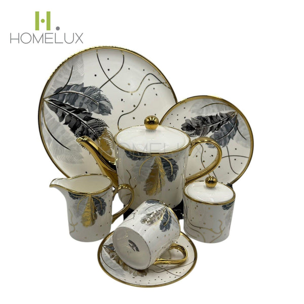 Modern Printed 24Pcs Bone China Tea Set - 2806002