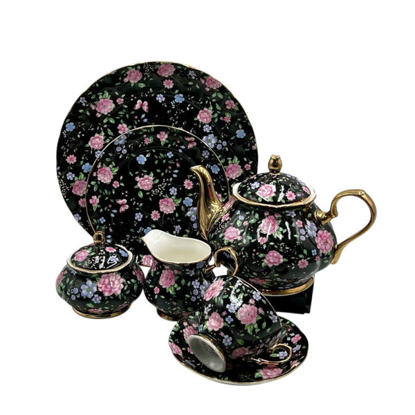 Royal Albert 24Pcs Teaset - 406F (BLACK)