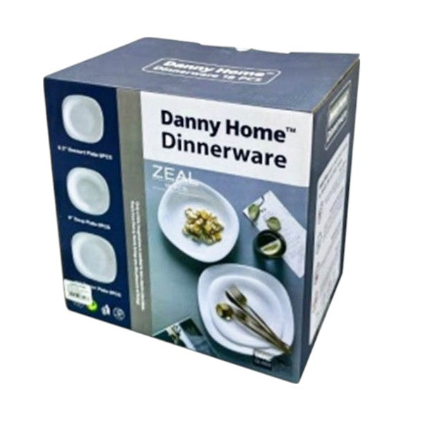 White 18Pcs Dinner Set-Square 2c-LF18W