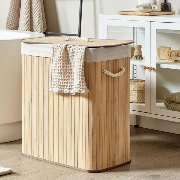 Rectangular Bamboo Laundry Basket – HomeLux