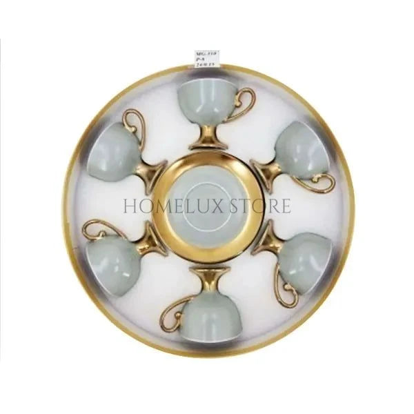 6pcs Cup Saucer Gray