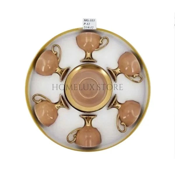 6Pcs Cup Saucer Champion Beige