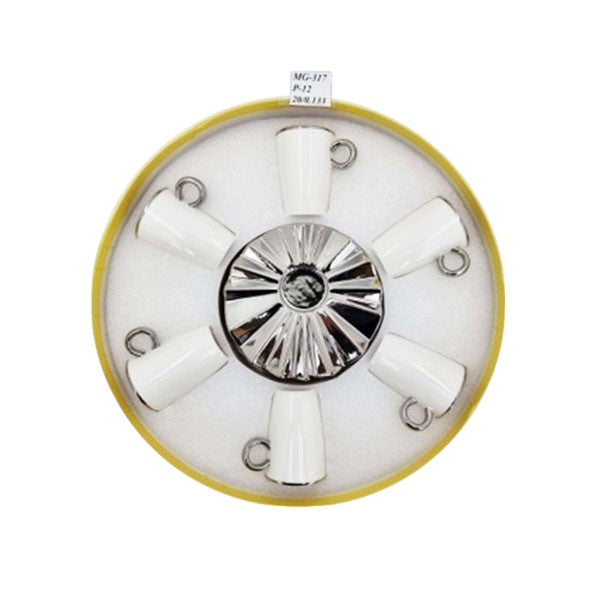 6Pcs Cup Saucer White ANGELA 12c-MG317
