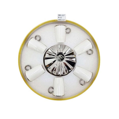 6Pcs Cup Saucer White ANGELA 12c-MG317