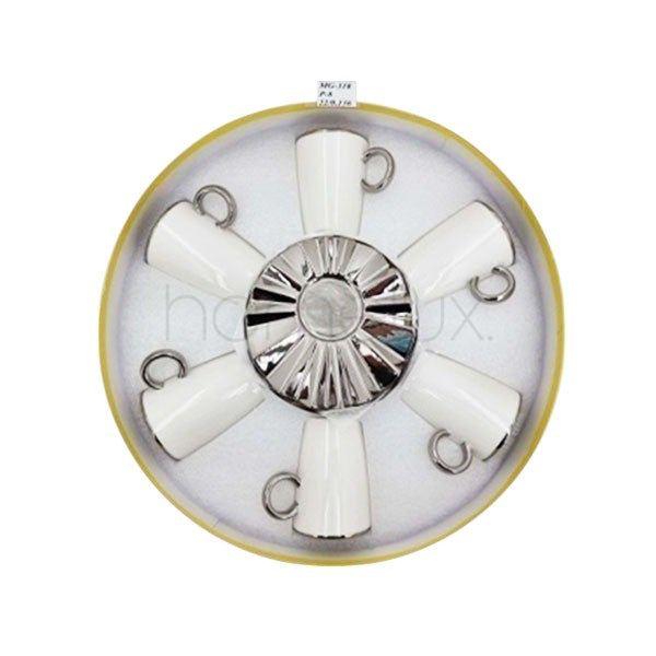6pcs Cup Saucer WhilteLong 8c-MG318