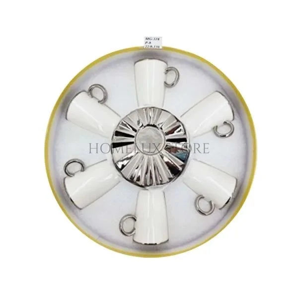 6pcs Cup Saucer While-Long