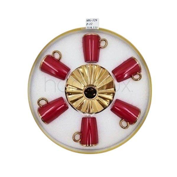 6Pcs Cup Saucer Red ANGELA 12c-MG329