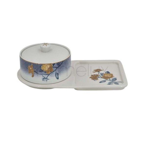 Bowl W-Plate Flower 12c-MK126
