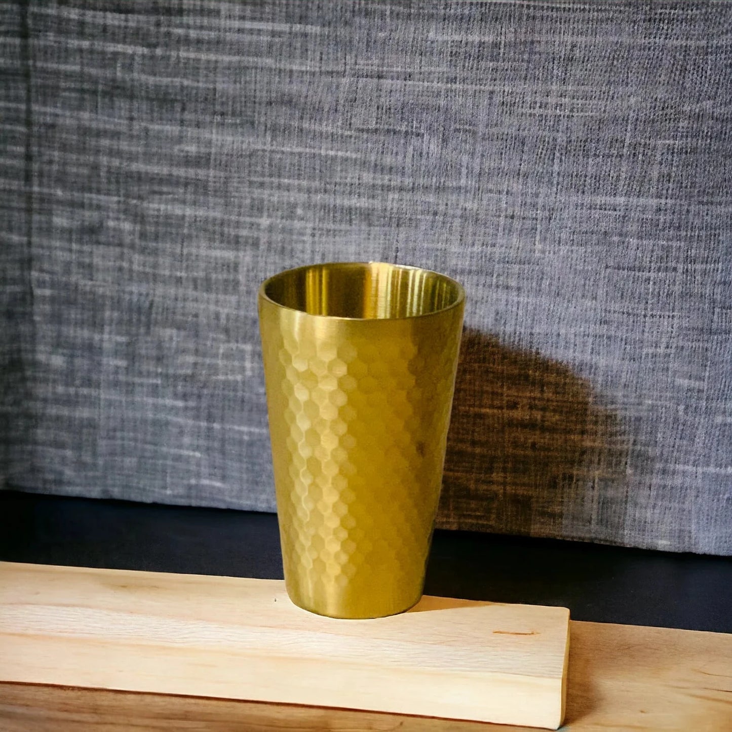 Hammered Texture Golden Glass