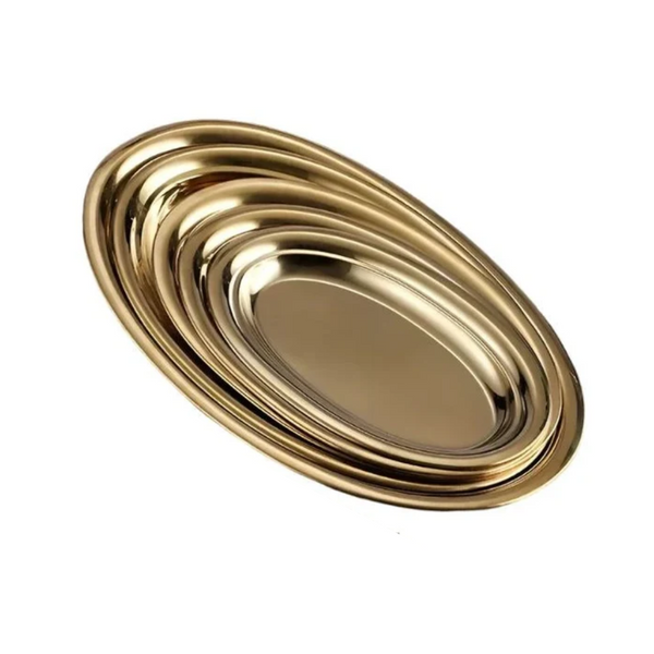 Luxury Style Gold Oval Plate