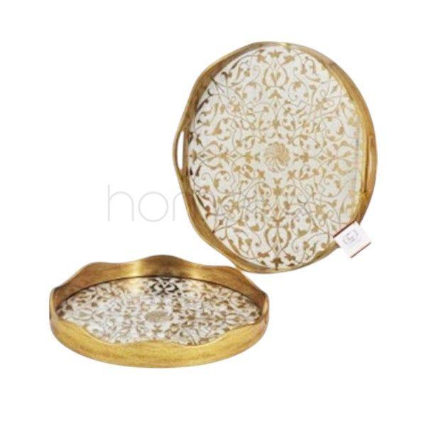 2Pcs Round Serving Tray Set 6c-RY286