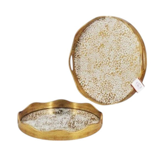 2Pcs Round Serving Tray Set 6c-RY290