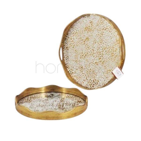 2Pcs Round Serving Tray Set 6c-RY290