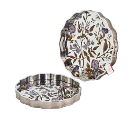 2Pcs Round Serving Tray Set 6c-RY293
