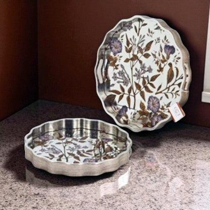 2Pcs Round Serving Tray Set 6c-RY293