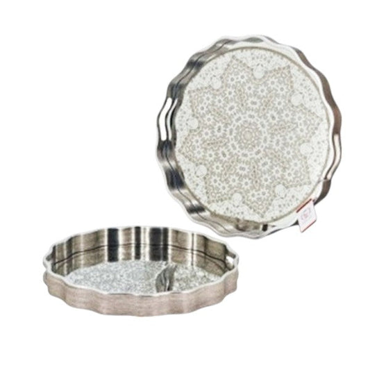 2Pcs Round Serving Tray Set 6c-RY296