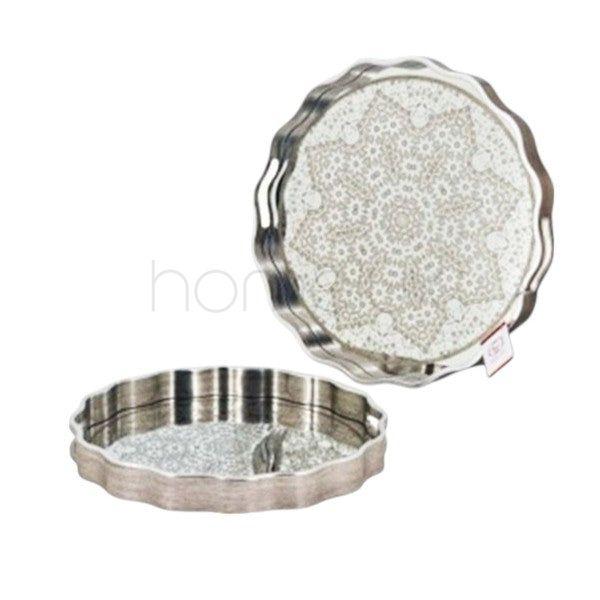 2Pcs Round Serving Tray Set 6c-RY296
