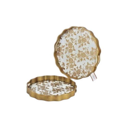 2Pcs Round Serving Tray Set 6c-RY297