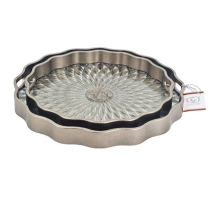 2Pcs Round Serving Tray Set 6c-RY298