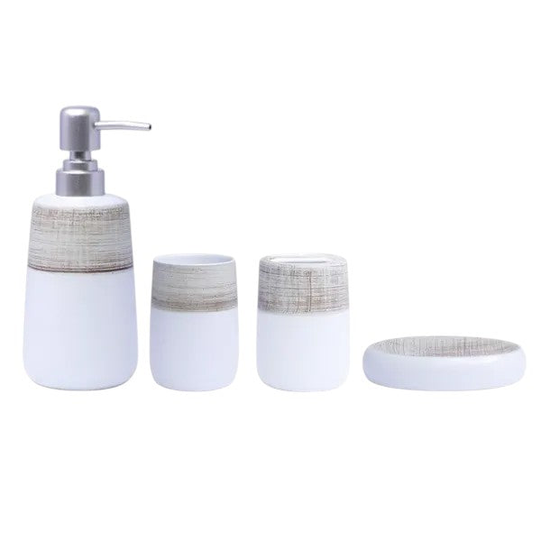 Elegant 4Pieces Bath Set White