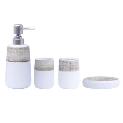 Elegant 4Pieces Bath Set White