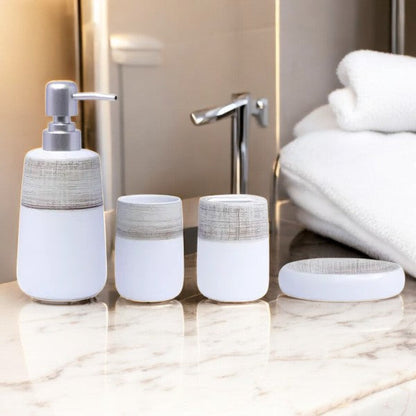 Elegant 4Pieces Bath Set White