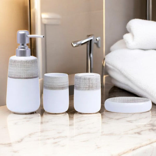 Elegant 4Pieces Bath Set White