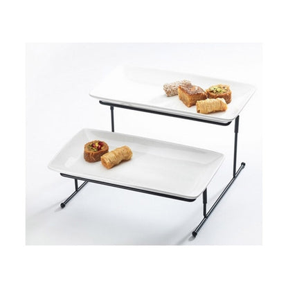 Rectangular Platters With Black Metal Stand