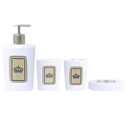 Minimalist 4Pieces Bath Set White