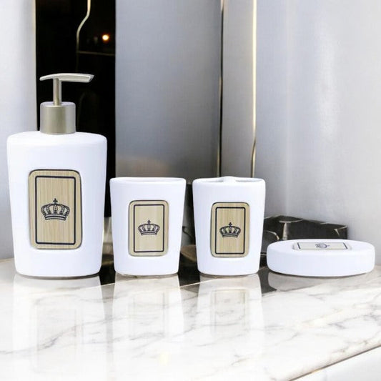Minimalist 4Pieces Bath Set White