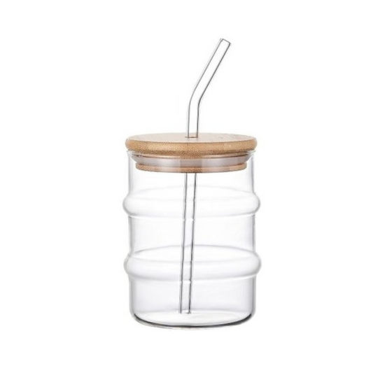 Ice Tea Mug With Straw & Bamboo Lid