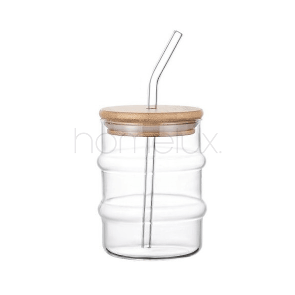 Ice Tea Mug With Straw & Bamboo Lid