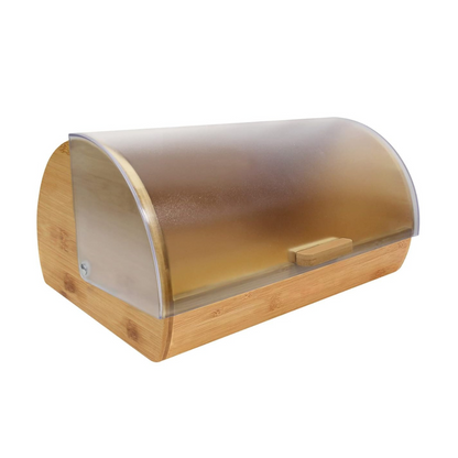Bamboo Bread Box With Acrylic Cover