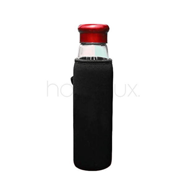 Glass Water Bottle With Cover - Jazz Style