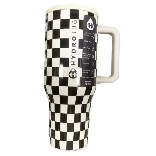 Traveler Hydro Jug | 40oz | White & Black Check