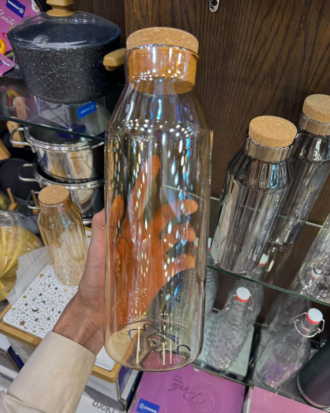 1 Liter Glass Bottle With Cork Lid